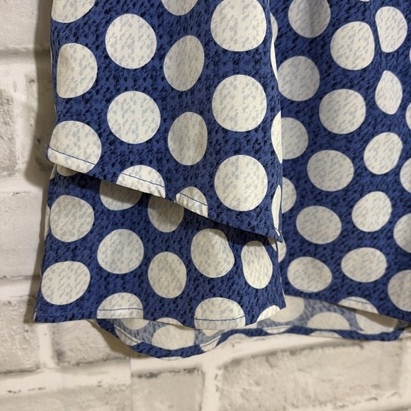 Reitmans petites polkadot skirt size 8 blue and white - Picture 2 of 7